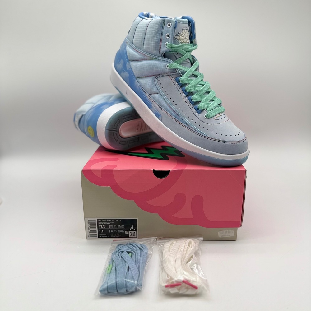J Balvin x Air Jordan 2 Mens 11.5 Retro SP Celestine Blue * W/OG Box*